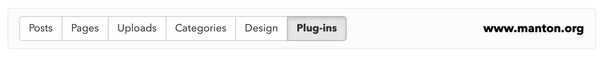 Screenshot of plug-ins tab