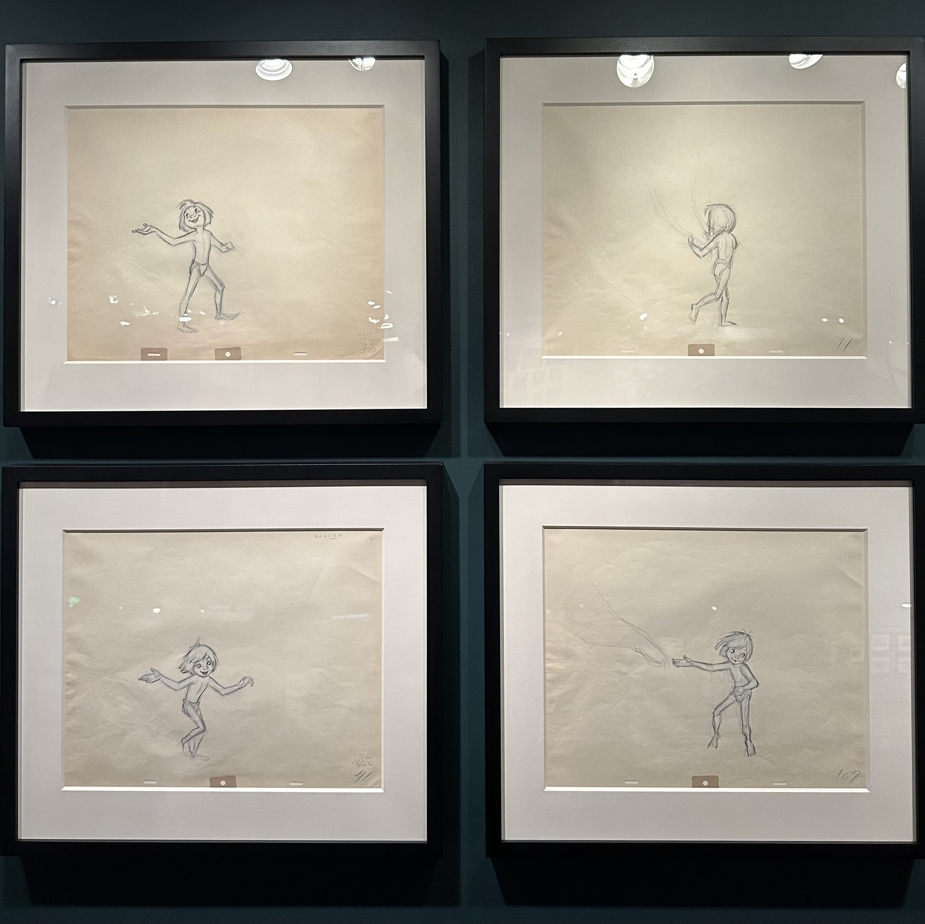 4 drawings by Frank Thomas from Jungle Book.